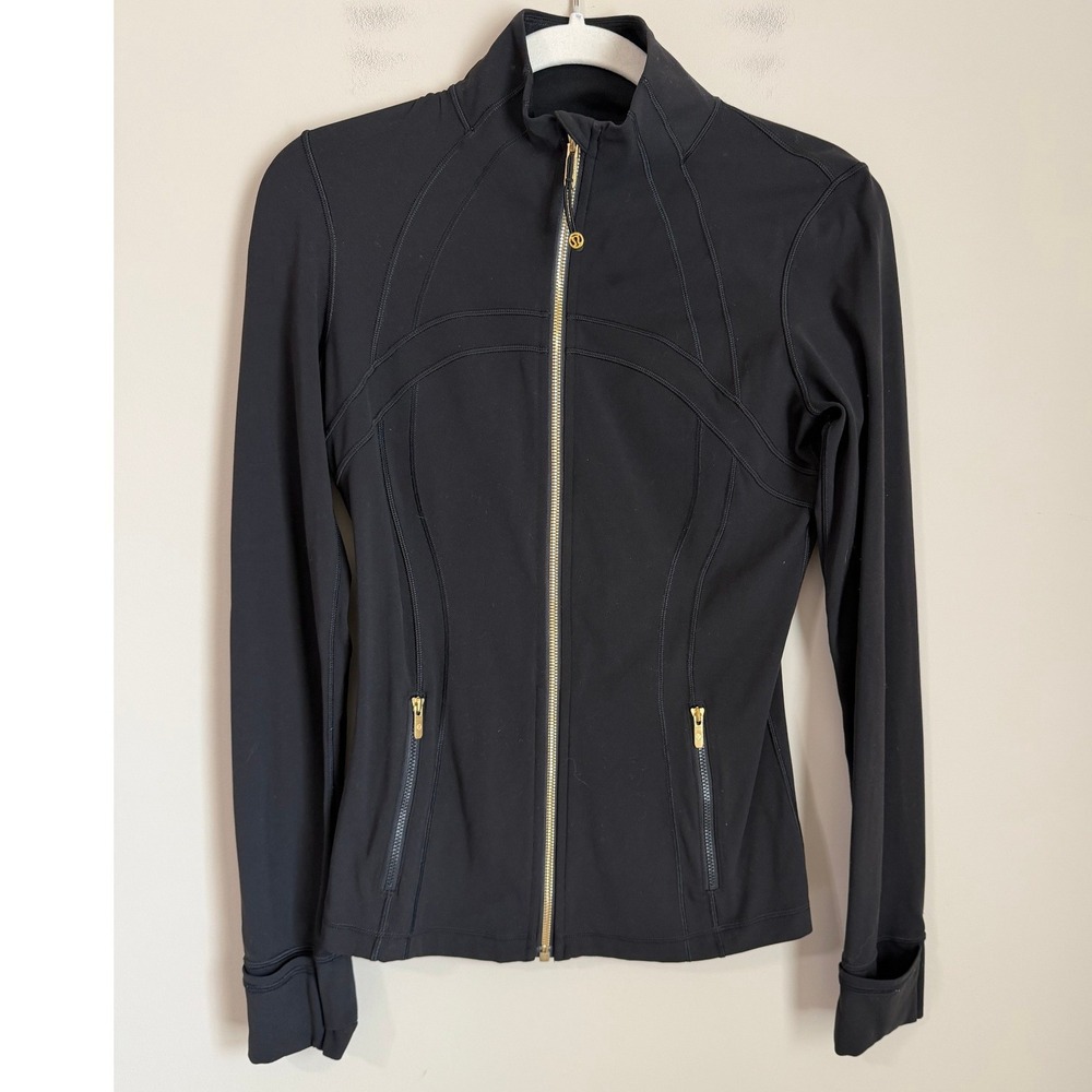 Lululemon Define Jacket Women 8 Black Gold Zipper 2025 Style